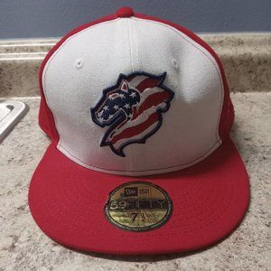 Men's New Era Charlotte Knights Red White & Blue Fitted Hat 59fifty Size 7.5